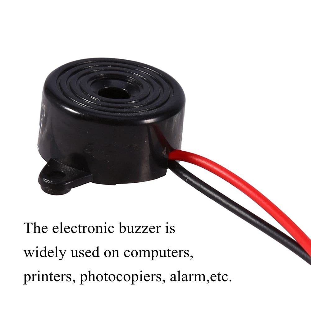 DC 3-24V Buzzer, 12V Piezo Electronic Alarm Buzzer Continuous Sound Beep, Cab…