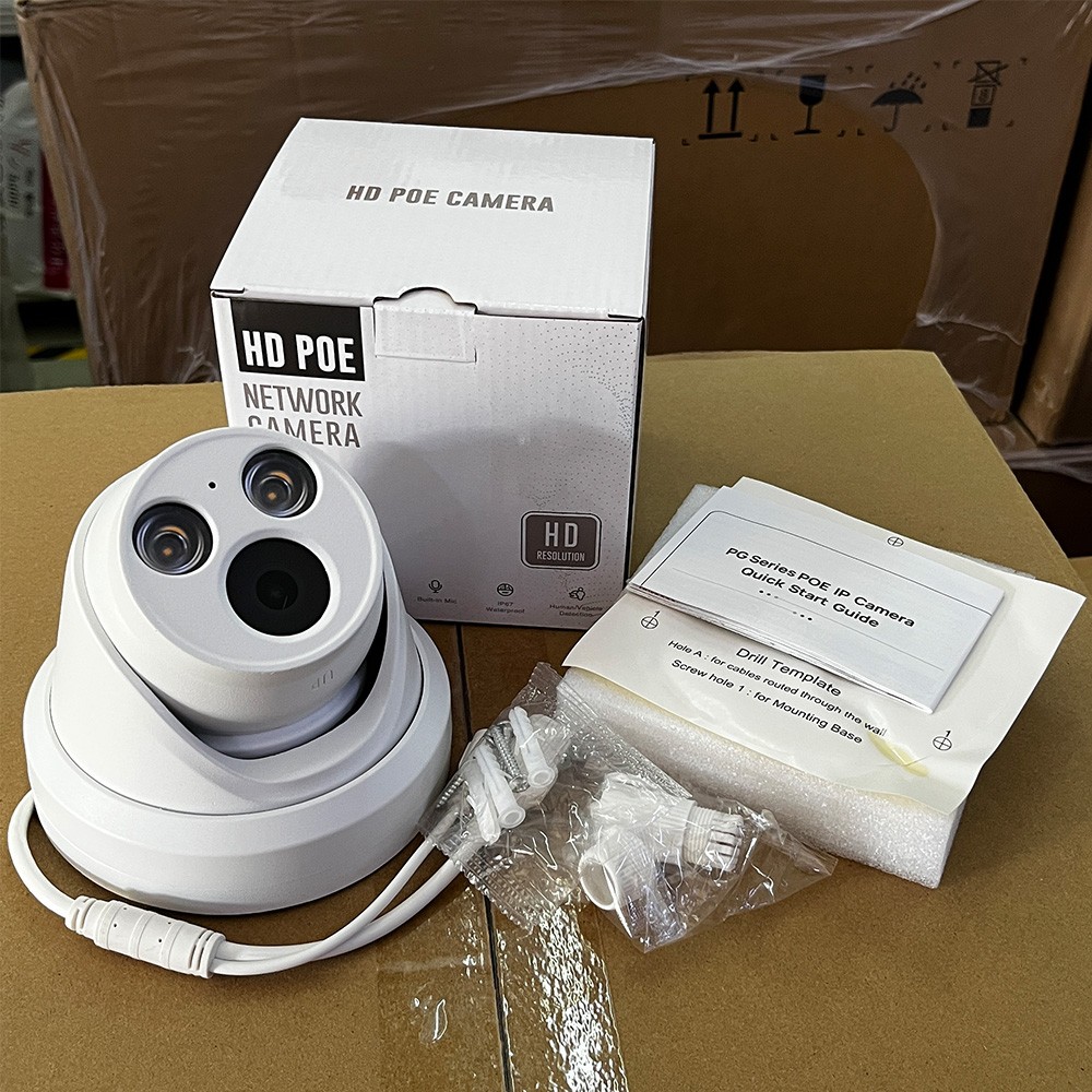 VIKYLIN 8CH 8POE NVR Systems Turret Dual light Color+IR 8MP 4K IP CAMERA MIC Lot