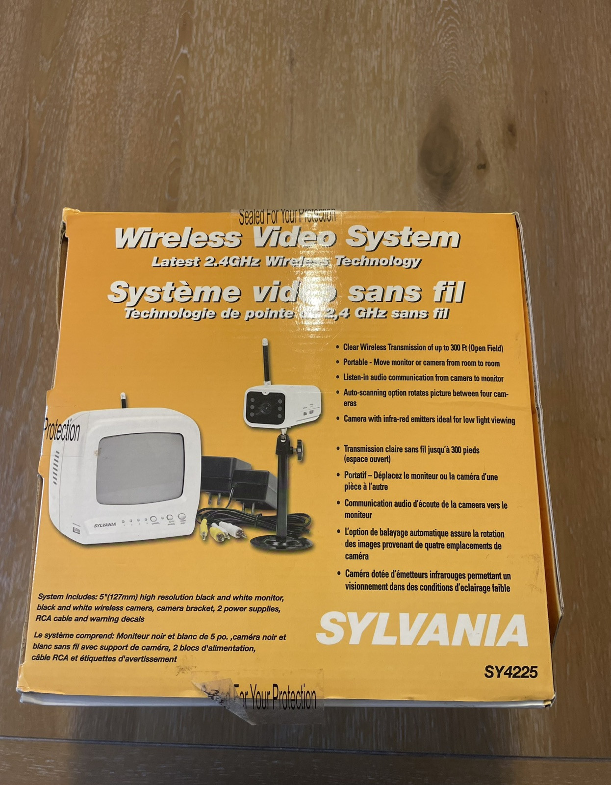 NEW Sylvania SY4225 2.4 GHz Wireless B/W Video Security System NIB