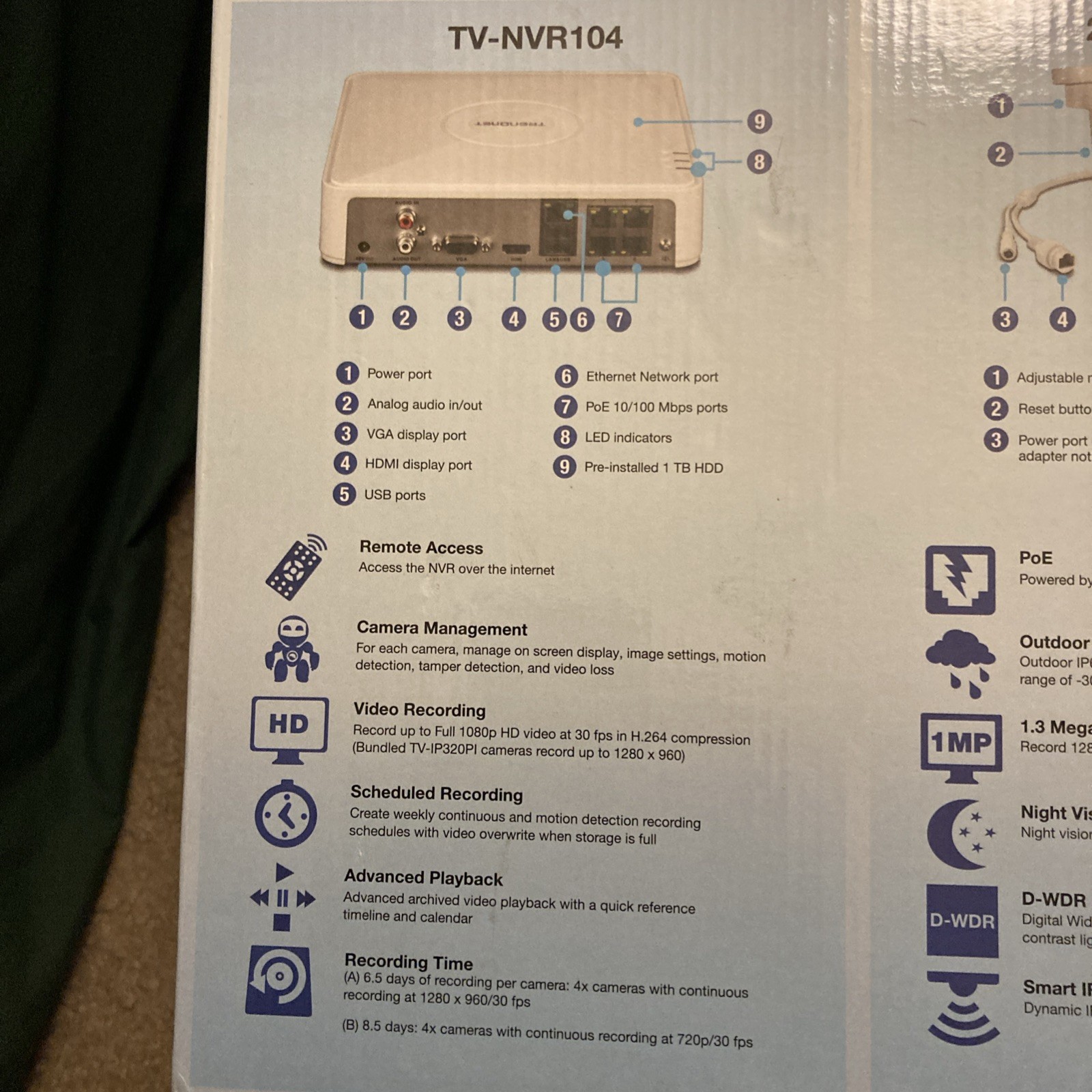 TRENDnet Standalone 4-Channel PoE Full HD Network Video Recorder Kit TV-NVR104K