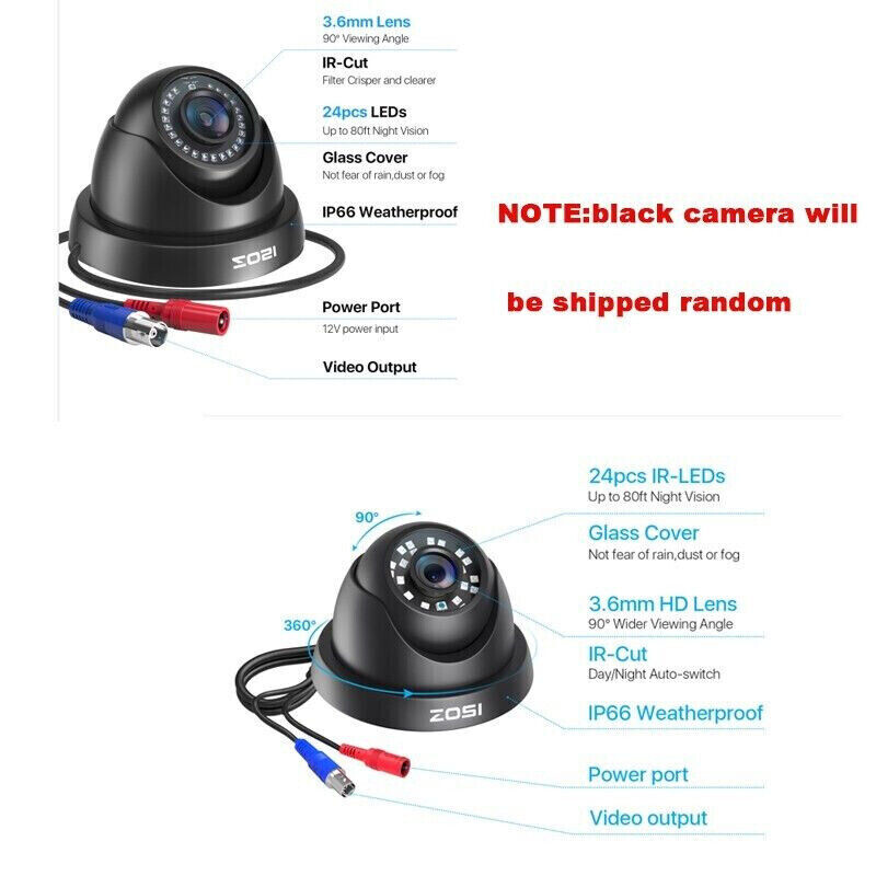 ZOSI H.265+ 1080p Night Vision 8CH DVR IR CCTV Outdoor Security Camera System