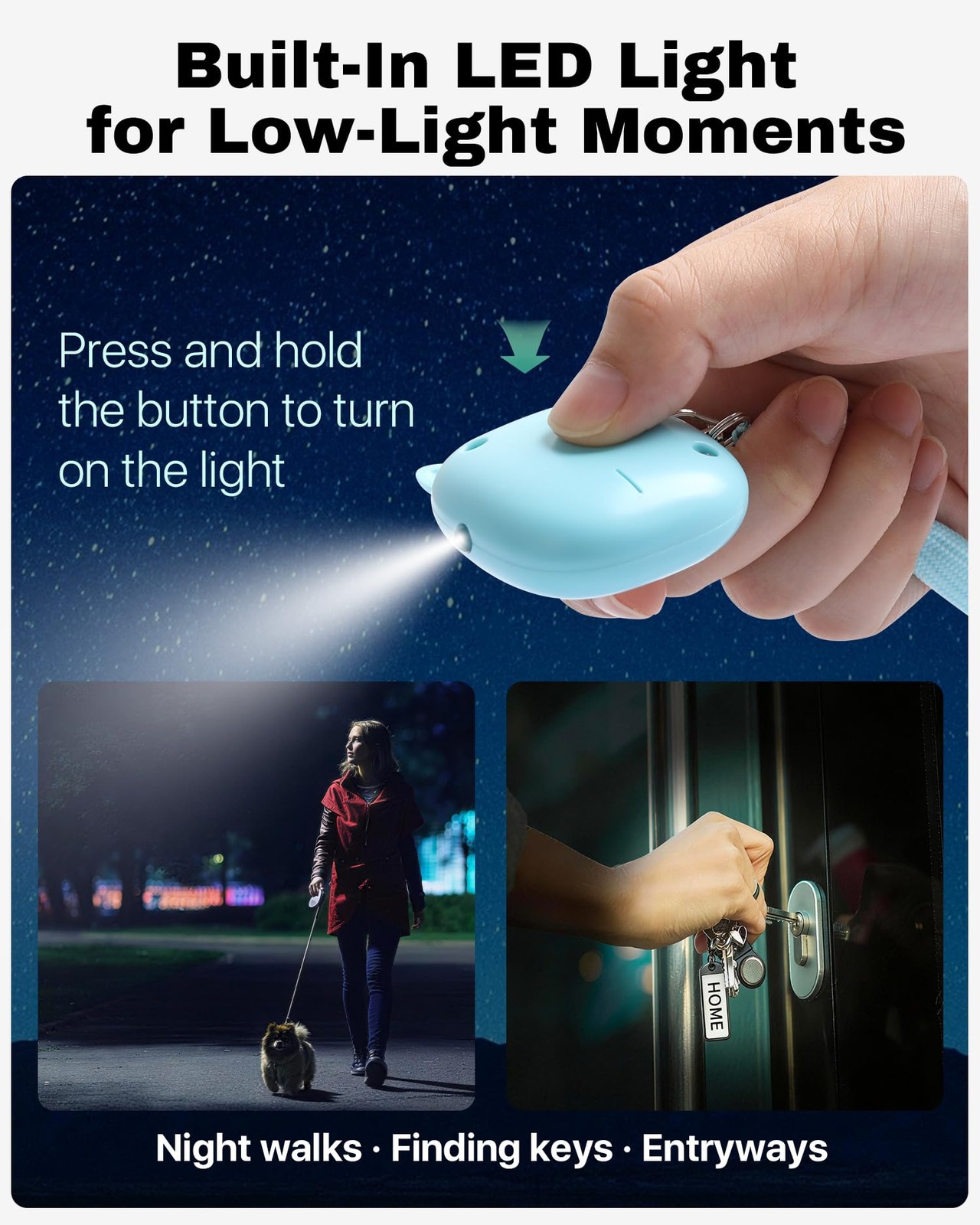 Personal Safety Alarm, 3 Pack Loud 130dB Siren Emergency Panic Alarm with LED…