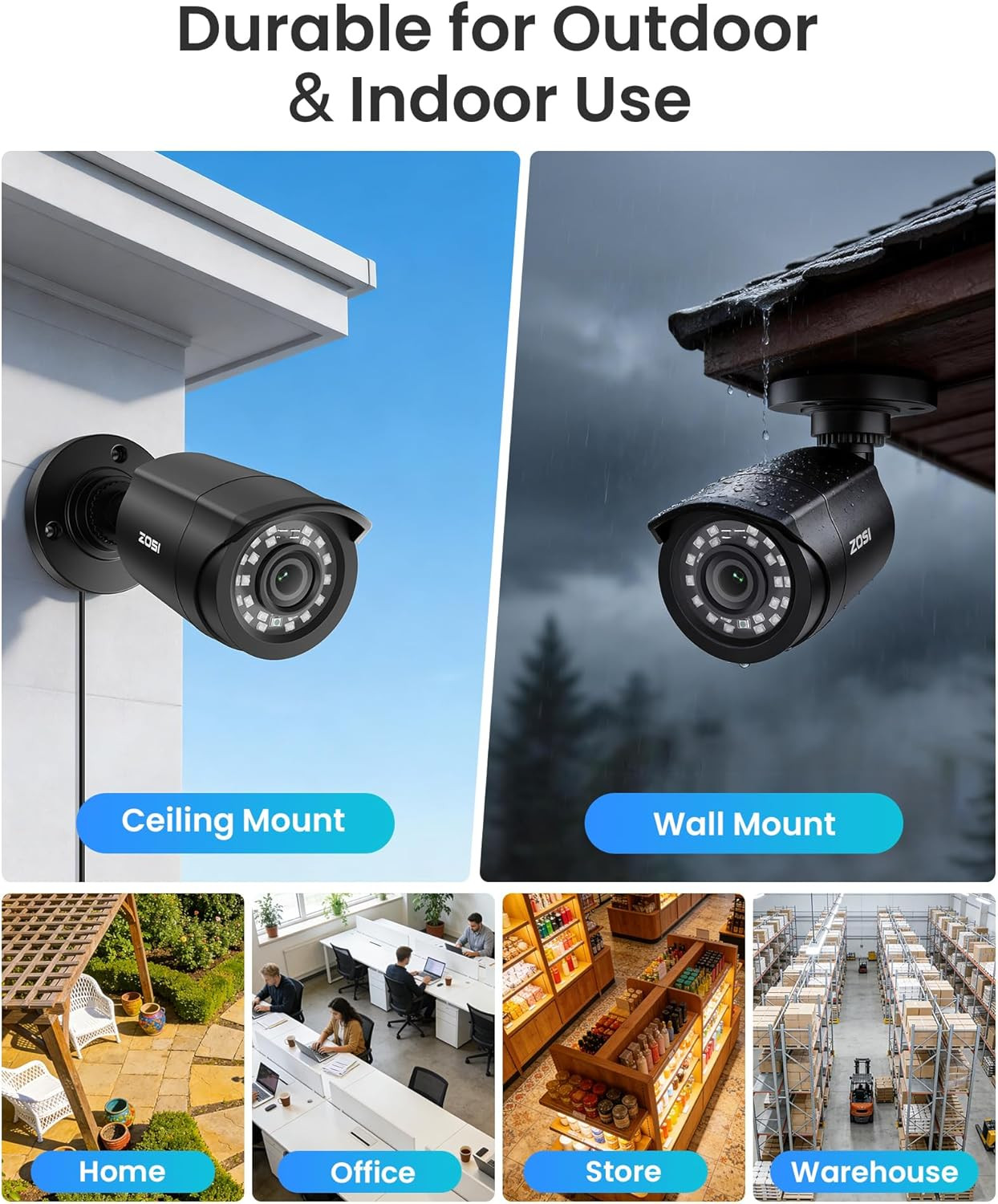 ZOSI 3K Lite 8CH Home Security Camera System Outdoor Indoor,Ai Human/Vehicle Det