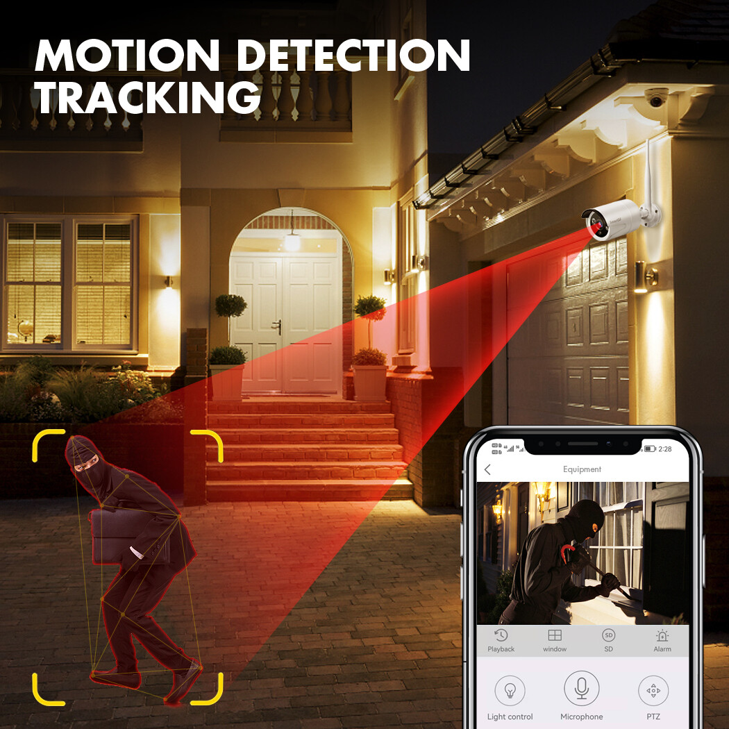 SmartSF 8CH Full HD NVR 2MP Video Audio Outdoor IR Wireless IP Security System