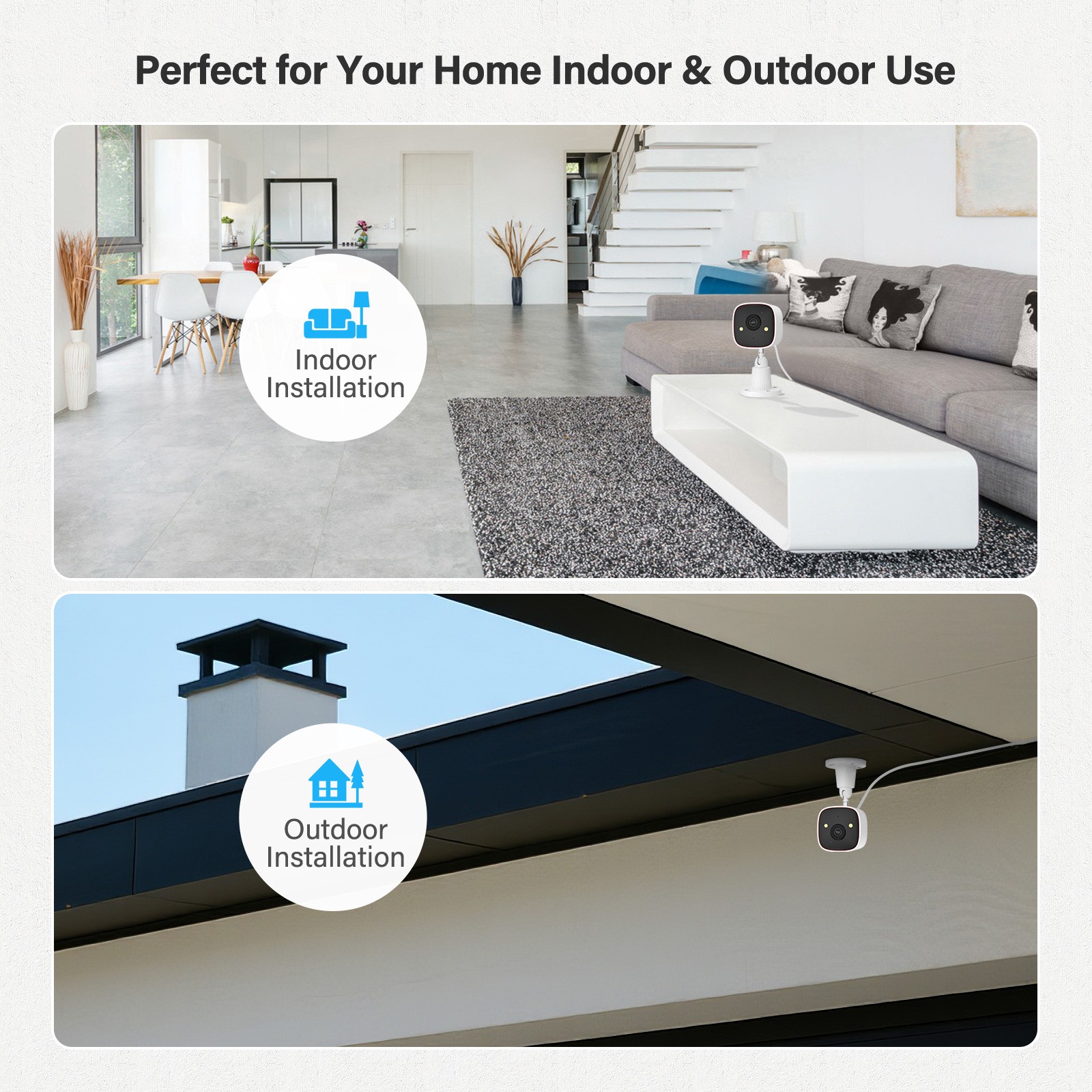 4-Pack Wireless 2.4G WiFi Security Camera System Smart Outdoor Night Vision 3MP