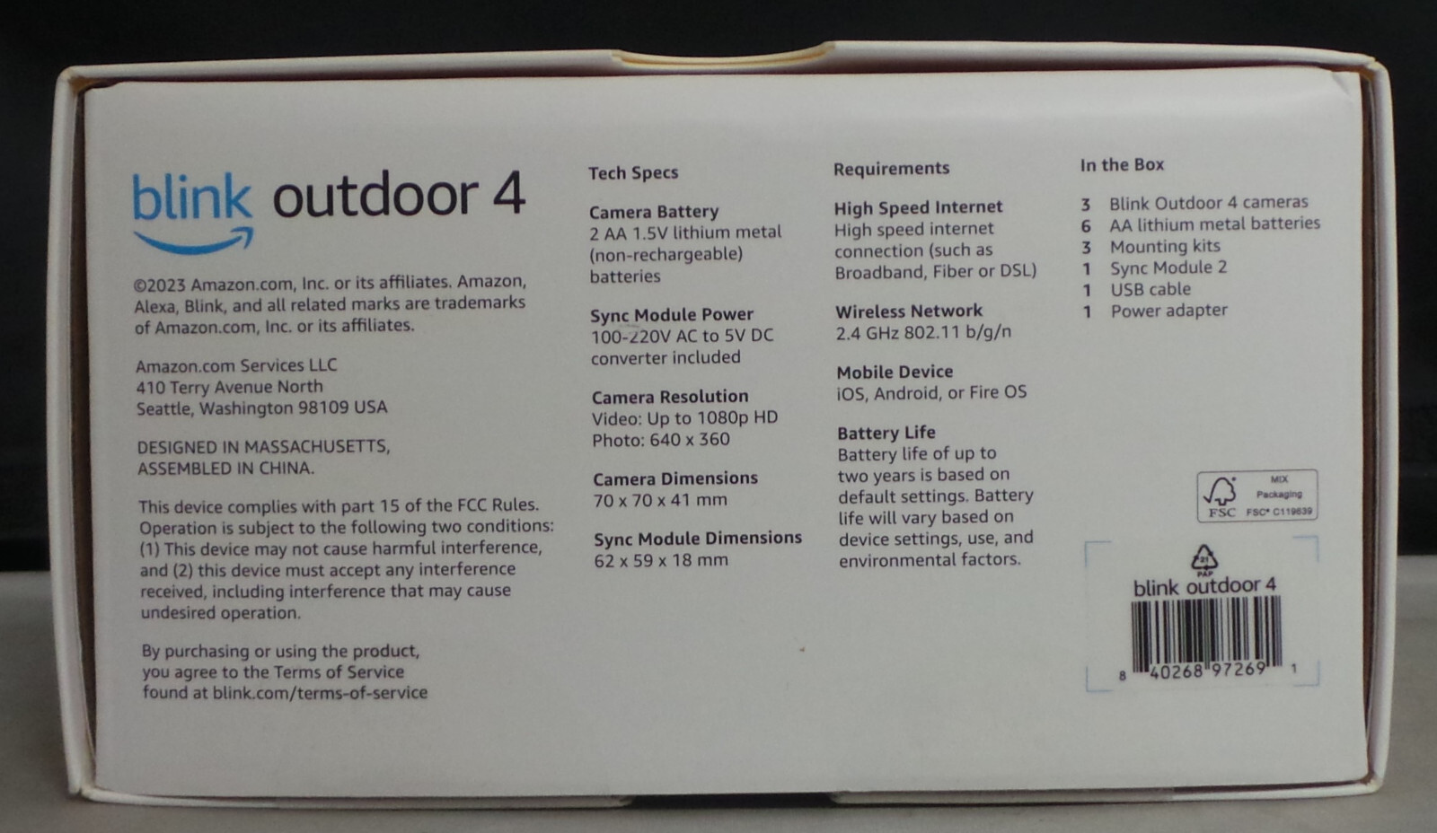 Blink Outdoor 4 – Smart Security 3 Camera System Kit (4th Gen) – SEALED!