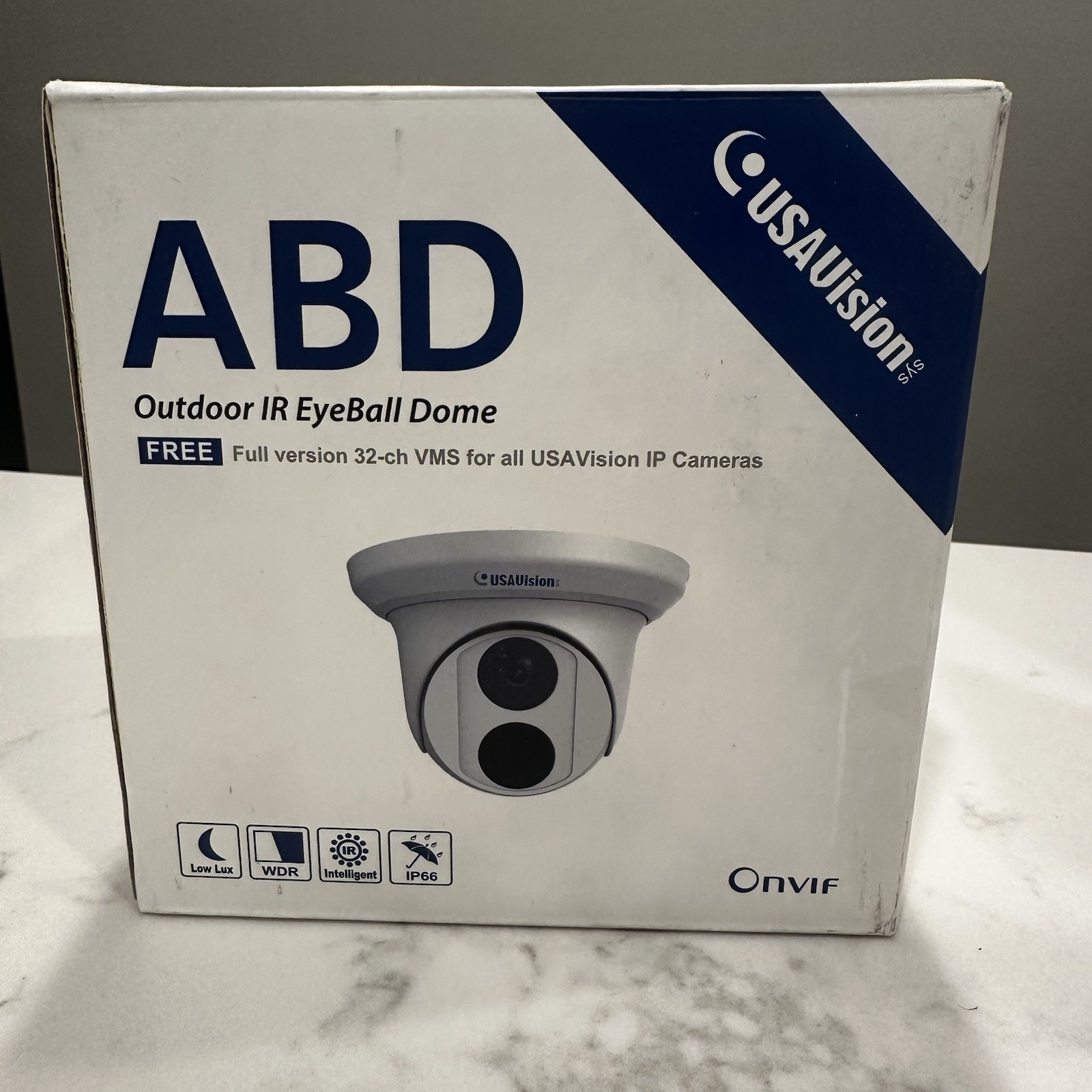 USAVision ABD1300 1.3MP Outdoor IR Eyeball Dome IP Camera ONVIF 2.8mm Fixed Lens