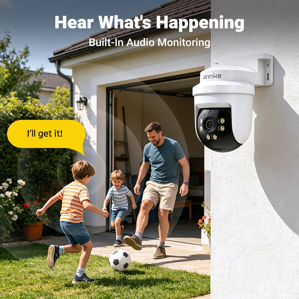 ANNKE 8CH 5MP DVR HD 1080P Video AI Security Camera System Outdoor 350° Pan&Tilt