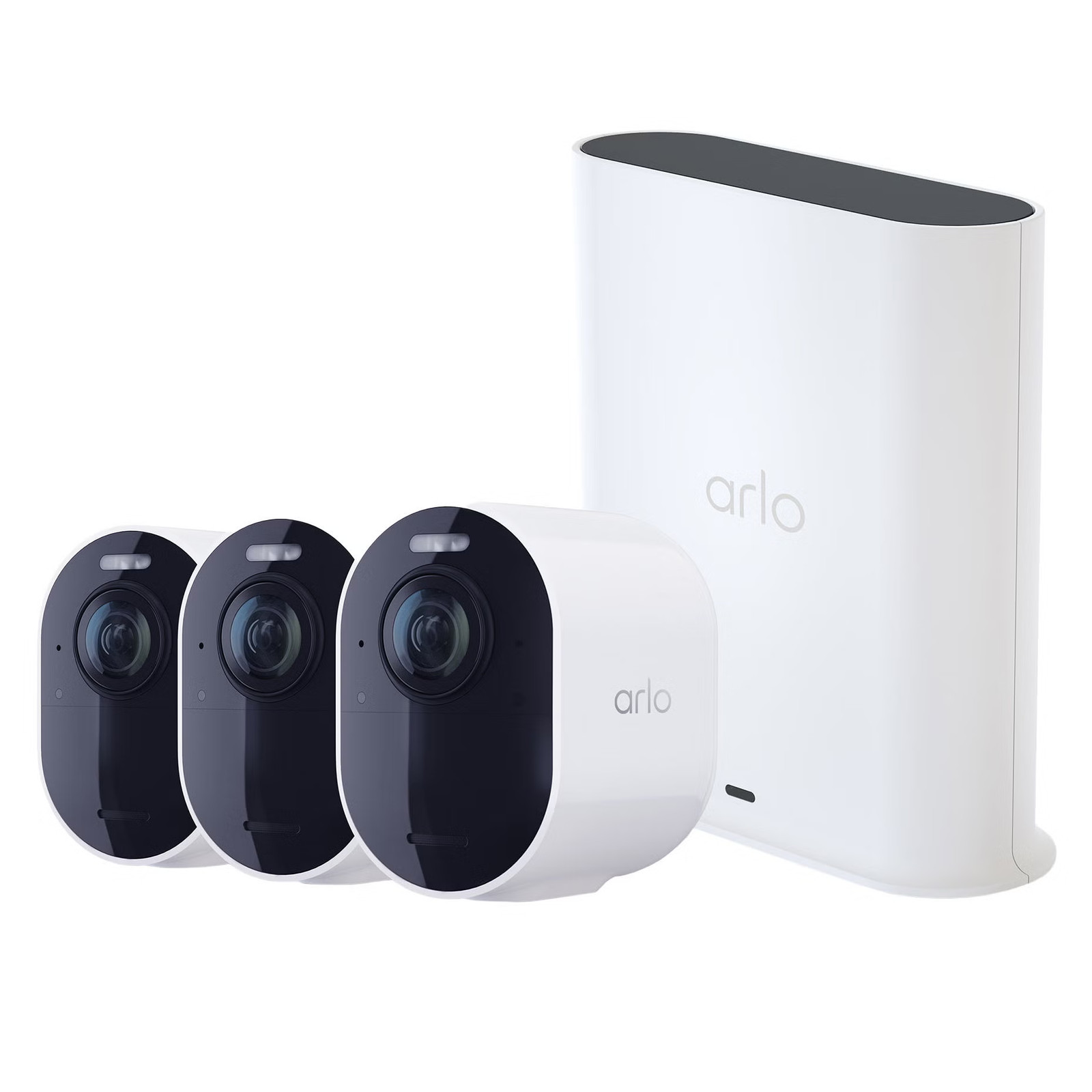 Arlo Ultra Security Camera 4K (3Rd Gen), 3-Pack, White with Smart Hub