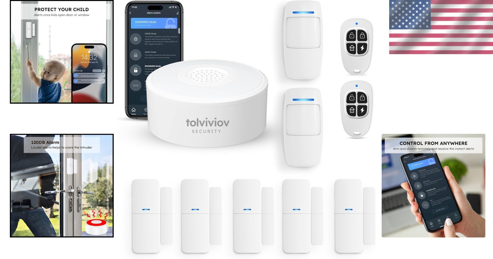 Cost-Effective Wireless Home Security Kit – 10-Piece with App Alerts & No Fees