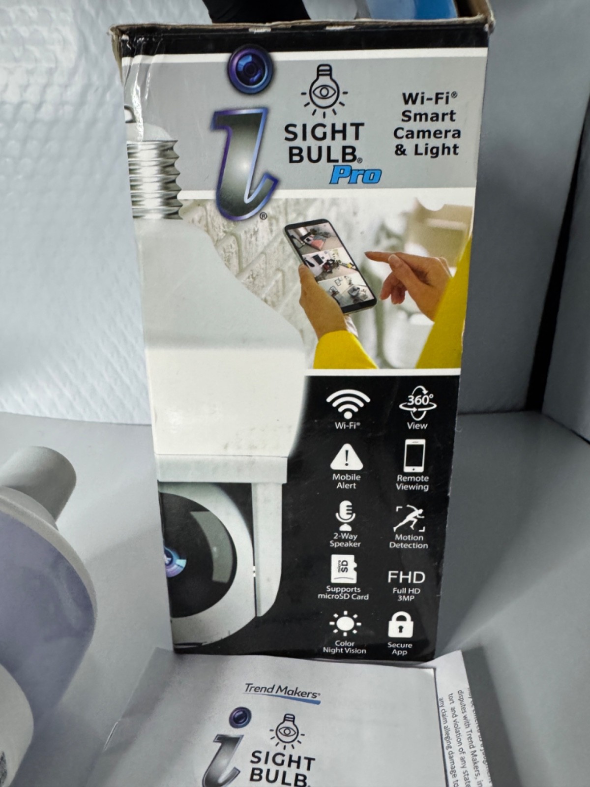 Sight Bulb Pro Wi-Fi Bulb Camera 360° View Motion Detection Night Vision 3MP