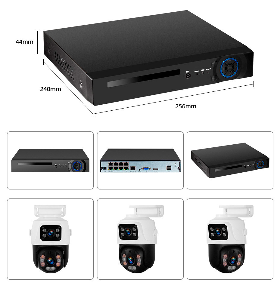 8CH H2.65 NVR 6MP POE Security Camera System Outdoor Home Security Cameras Set