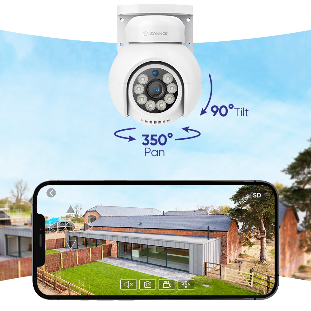 SANNCE 16CH NVR 4K 2 Way Audio PoE PT Security Camera System Outdoor Color Night