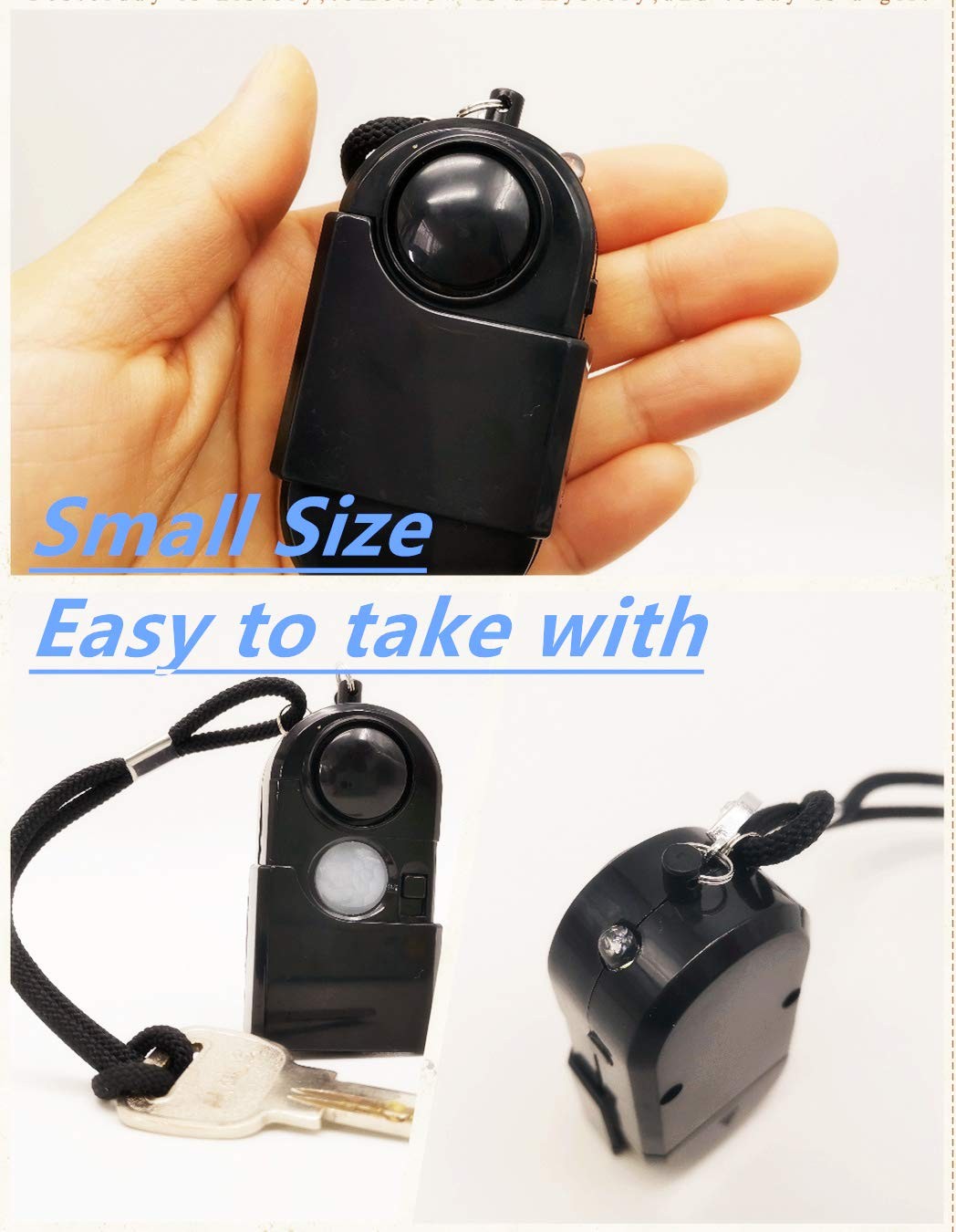 Portable Mini Motion Detector Alarm + 120DB Ear-Piercing Siren + SOS LED Ligh…