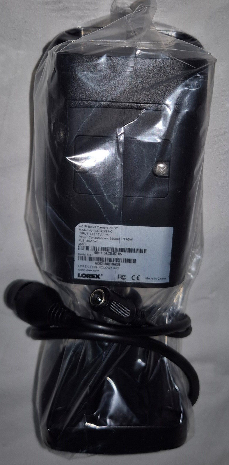 Lorex LNB8921B 4K Smart IP Fixed Bullet Night Vision Security Camera NTSC BLACK
