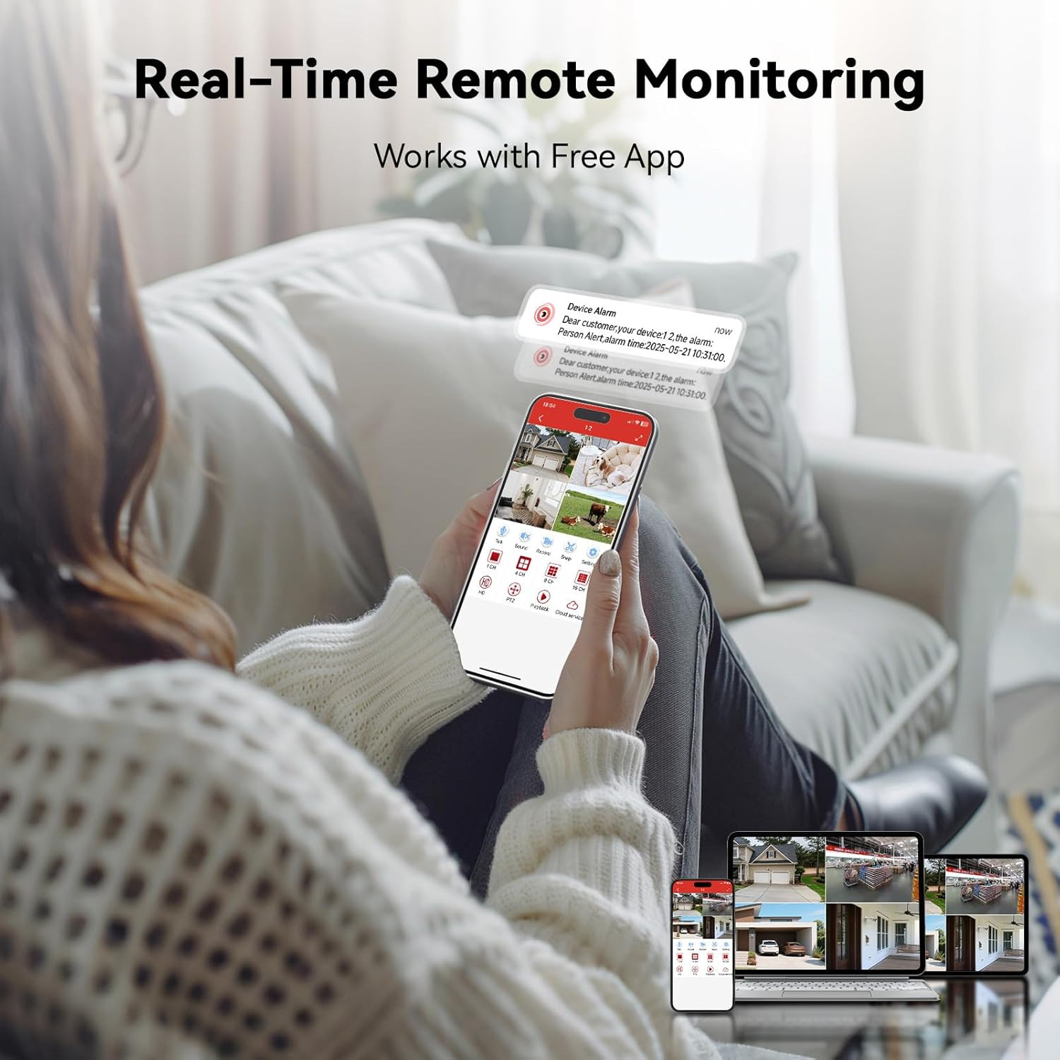 5MP Lite Security Camera System with 500G Hard Drive, 4 Channel AHD TVI DVR Reco
