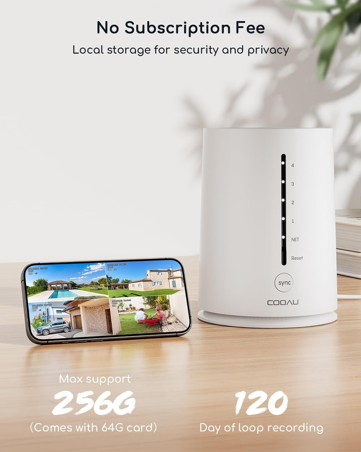 COOAU 4MP Solar Security Cameras Wireless Outdoor Cam System,5GHz & 2.4GHz WiFi