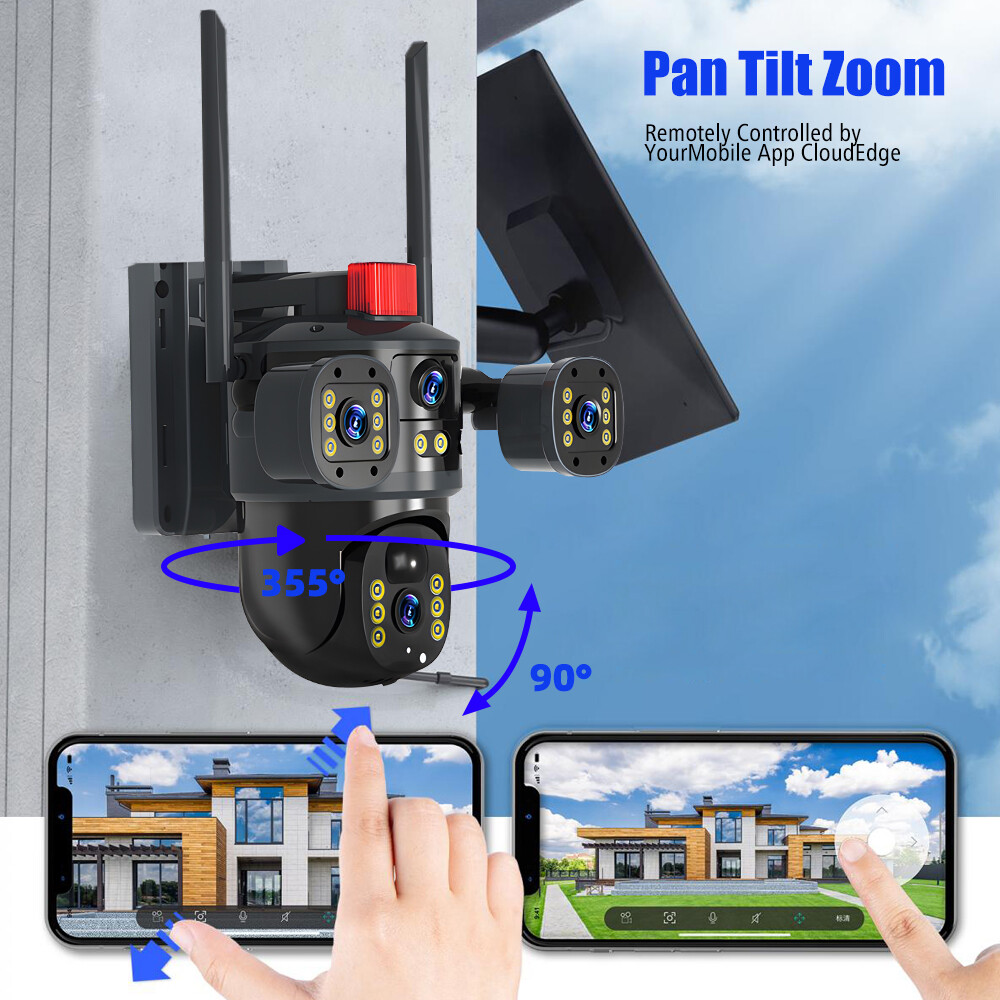 NEW Solar Battery Powered Wireless Security Camera System WiFi IP Outdoor Home