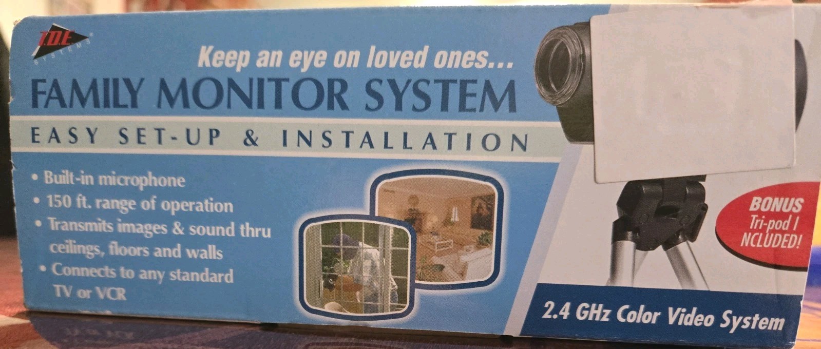 TDE Systems Family Monitoring System 2.4 GHZ Color Video System Untested New Box