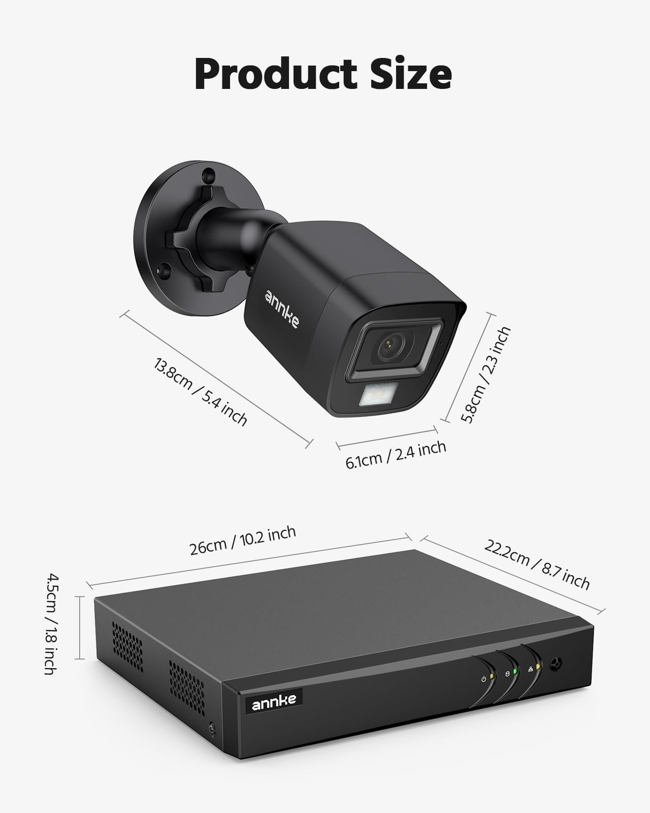 8CH H.265+ 3K Wired Security Camera System, 4x 2MP Cameras, 1TB HDD, AI Detectio