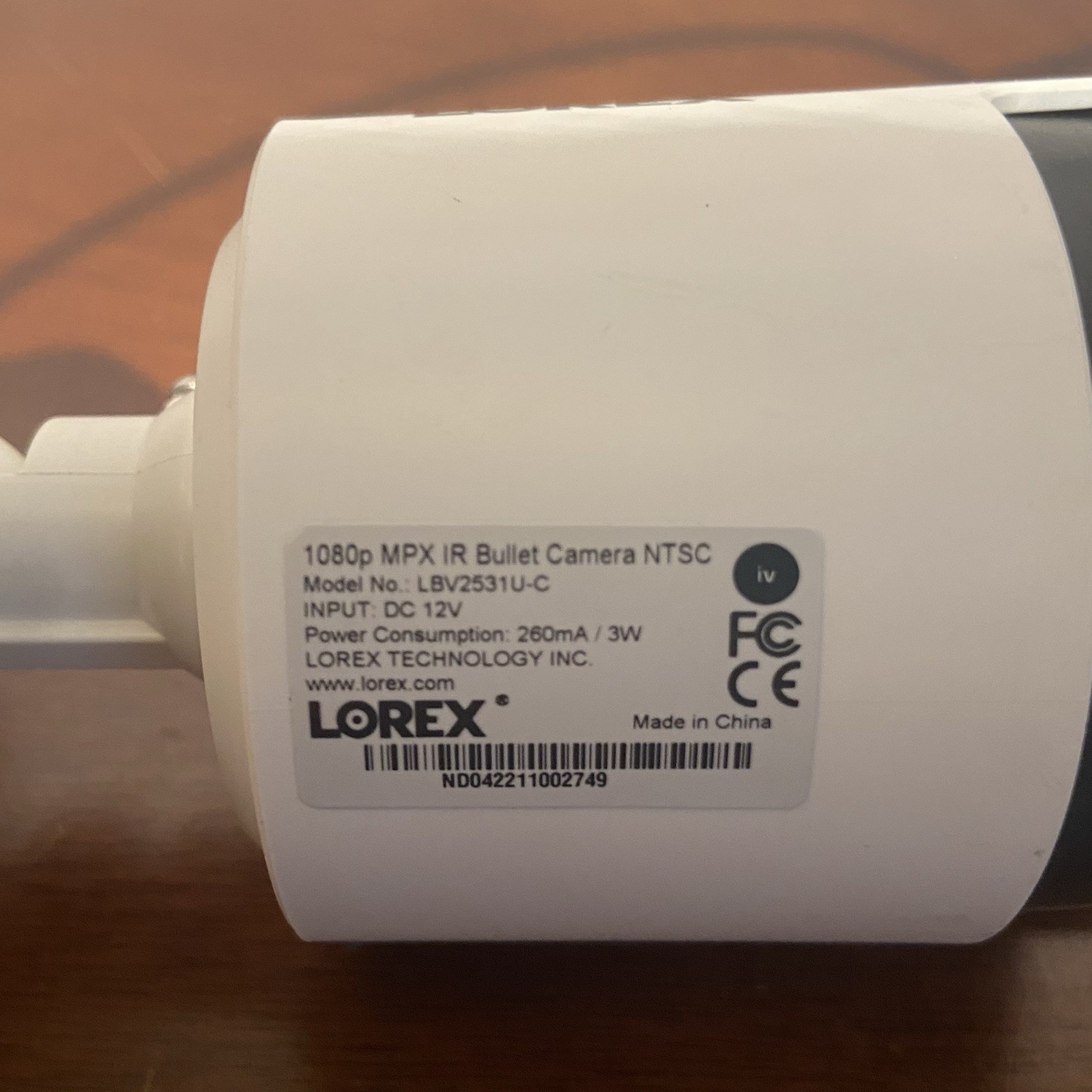 Lorex LBV2531U-C MPX IR 1080P Security Camera – For Parts