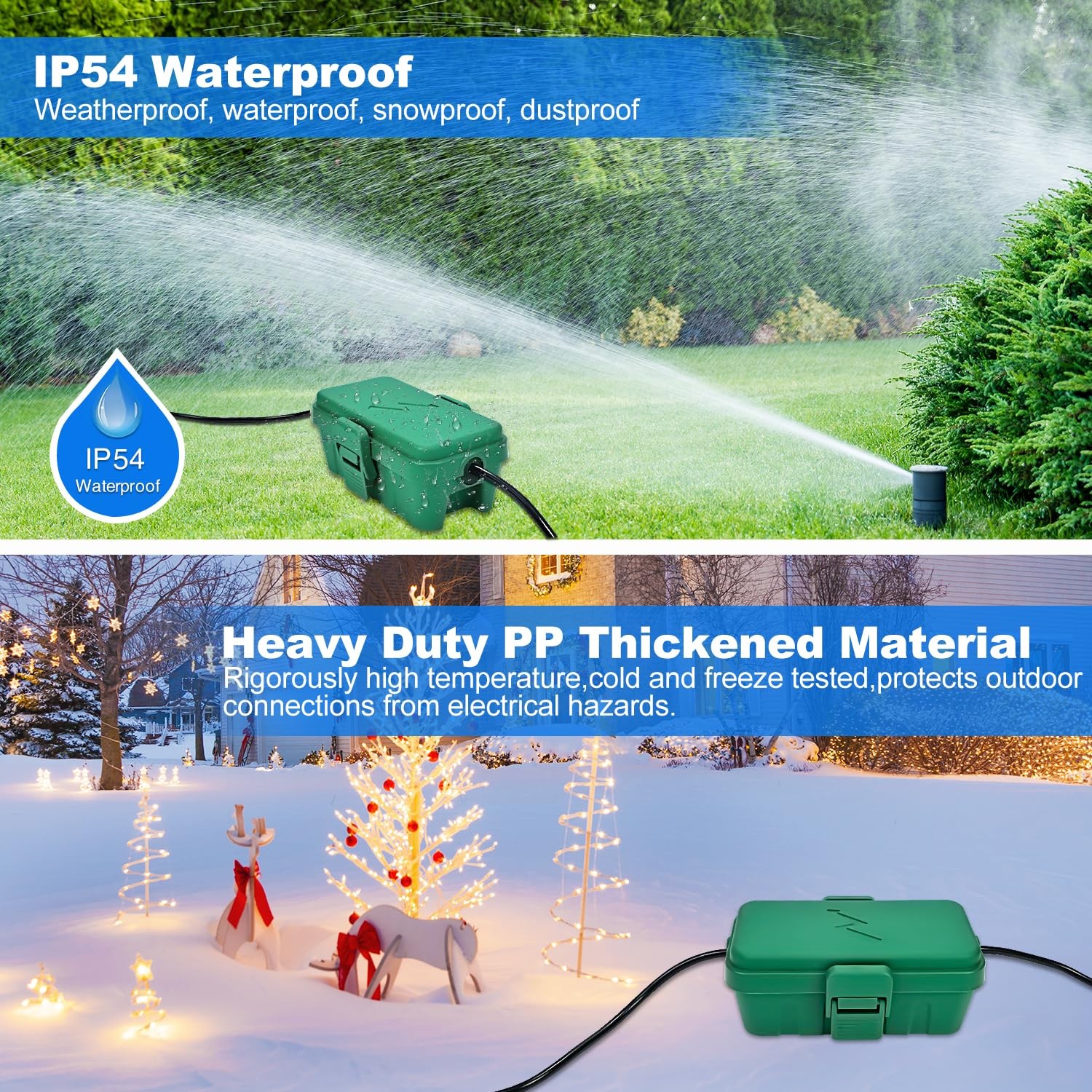 Hrensaw Small Weatherproof Electrical Connection Box(Inner 5.5 x Small, Green