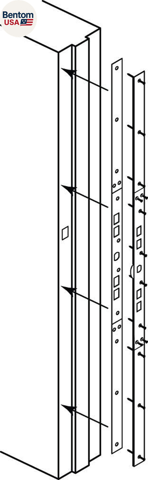 U 11026 Jamb Repair and Reinforcement Kit, 59-1/2 In. Installed, Steel Construct