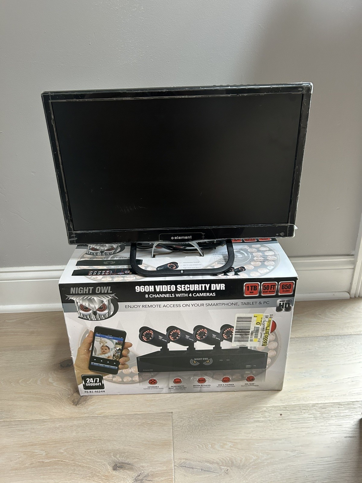 Night Owl 960H Video Security 500GB DVR System 4 Channel 4 Cameras Night Vision