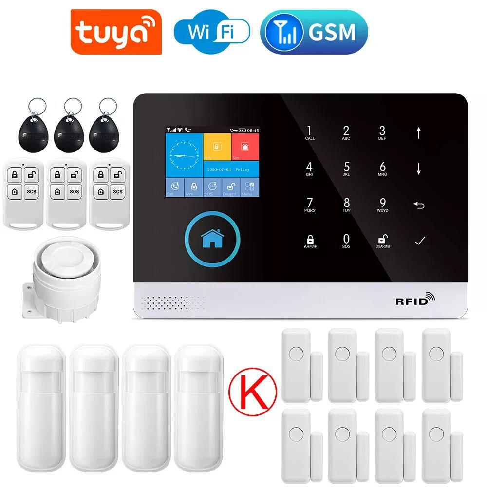 2.4G Wifi / 4G GSM Smart Home Wireless Siren Tuya Security Alarm System Camera