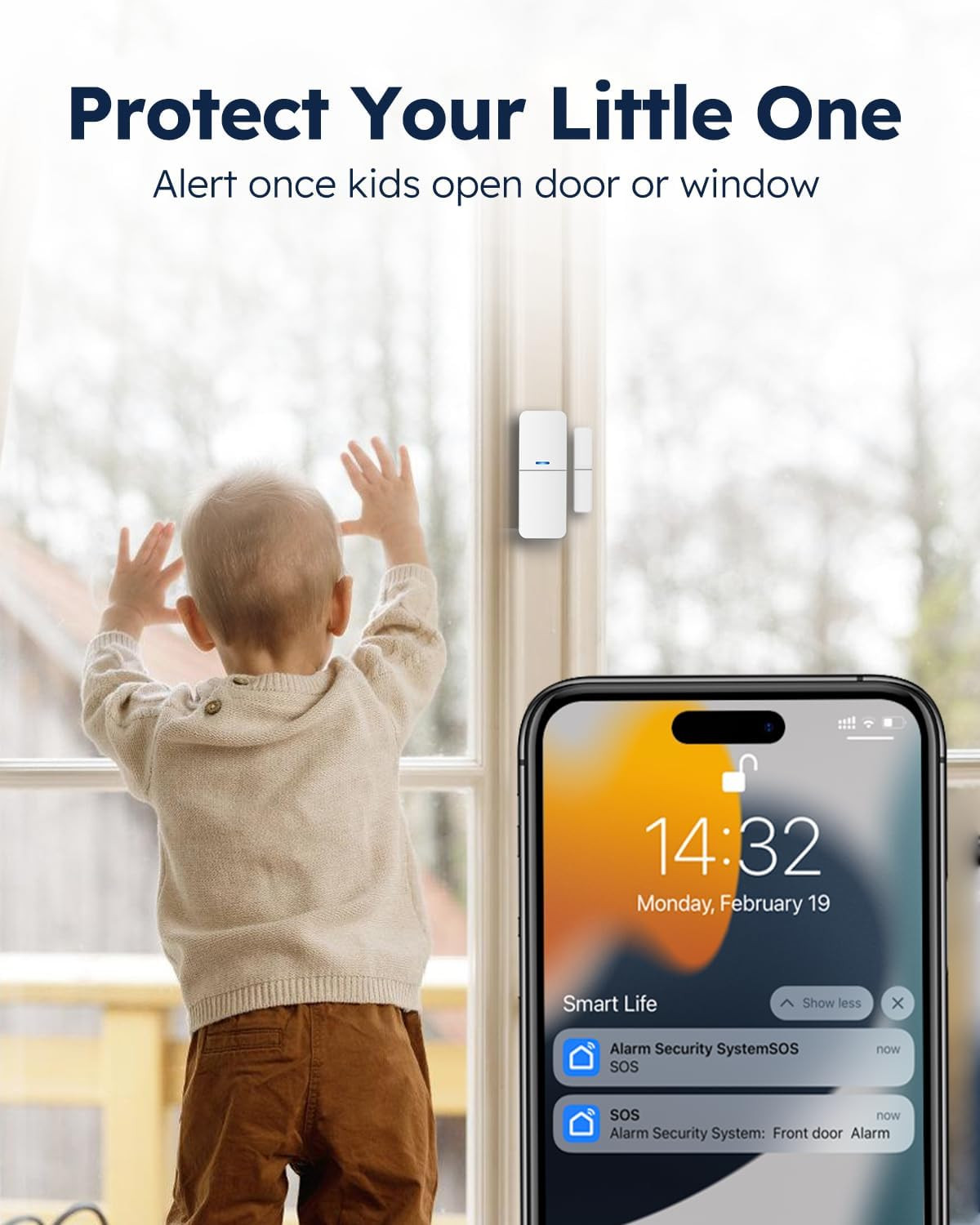 Wifi Door Alarm System, Wireless DIY Smart Home Security System, with Phone APP