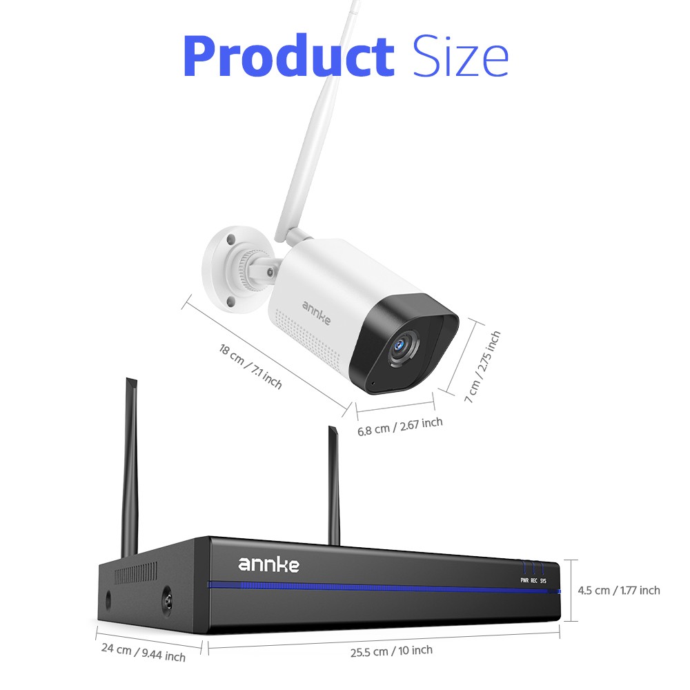 ANNKE 16CH 4K NVR Wireless 3MP Security IP Camera System Two Way Audio Recording