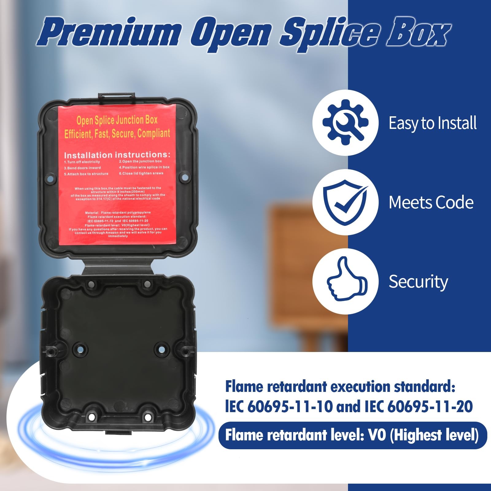 Black Open Splice Junction Box (6 Pack)，Open Splices Repair black