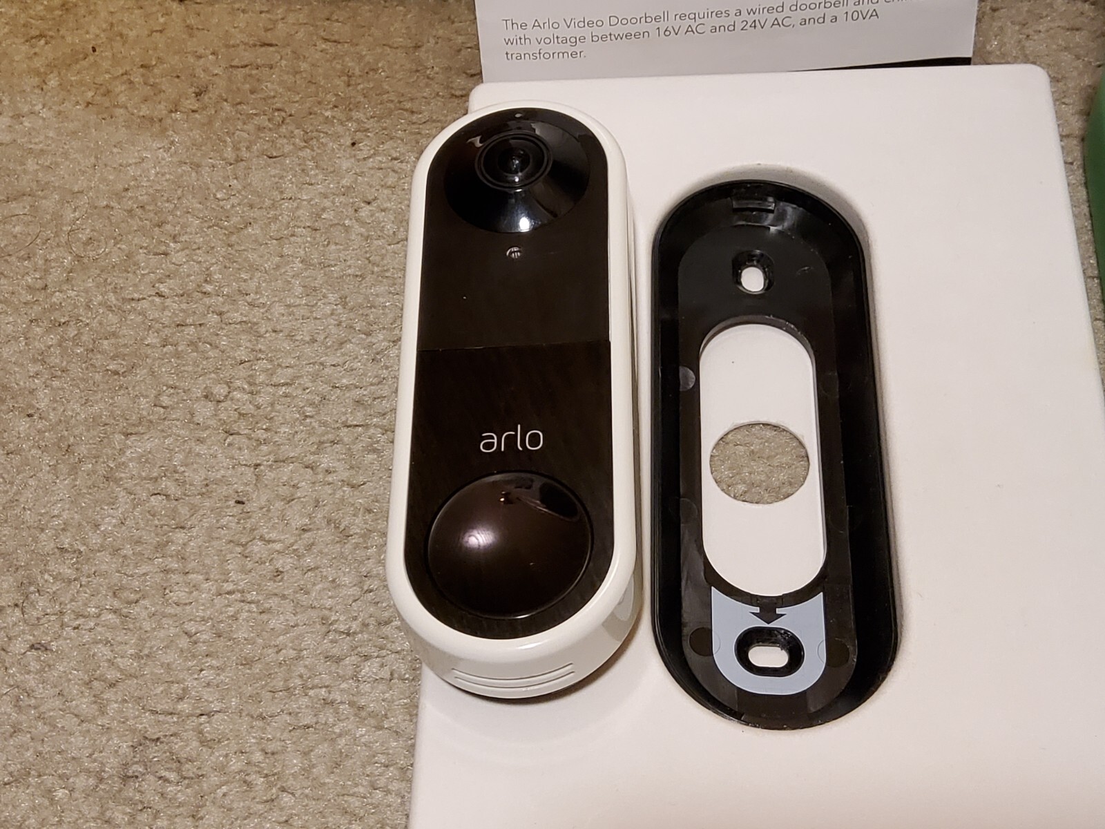 Arlo AVD1001 Smart Wired Motion Detection Night Vision HD Video Doorbell READ