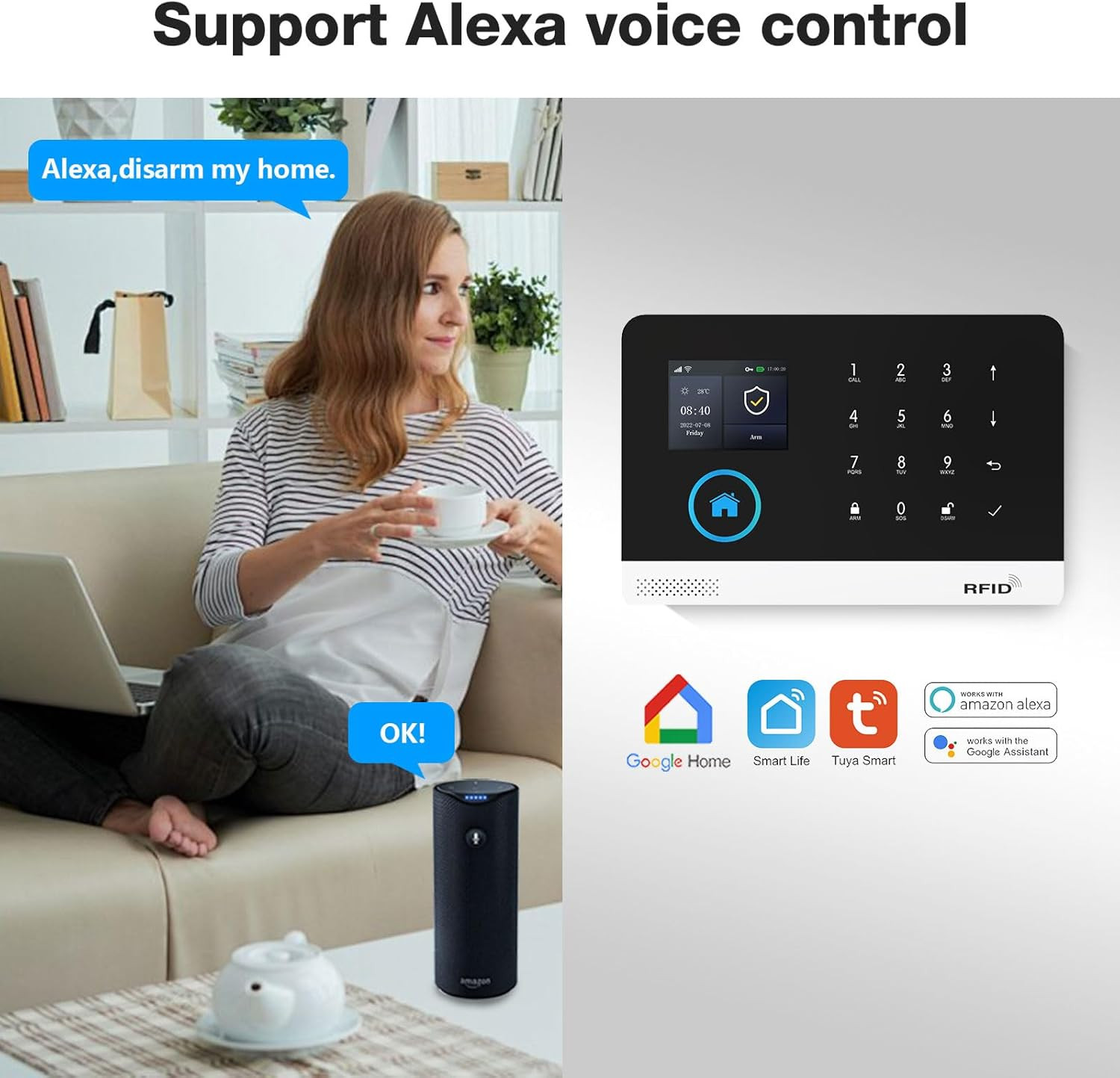 Home Security Systems for House, Wireless Home Security Alarm System, Door/Windo
