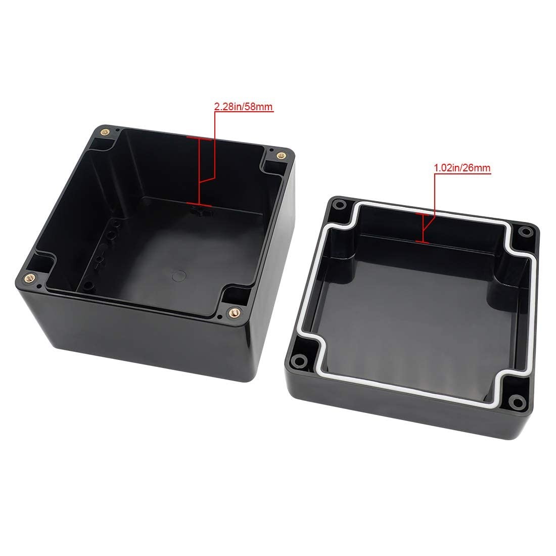 LeMotech ABS Plastic Electrical Project 4.7″ x x 3.5″, Black (1 pack)