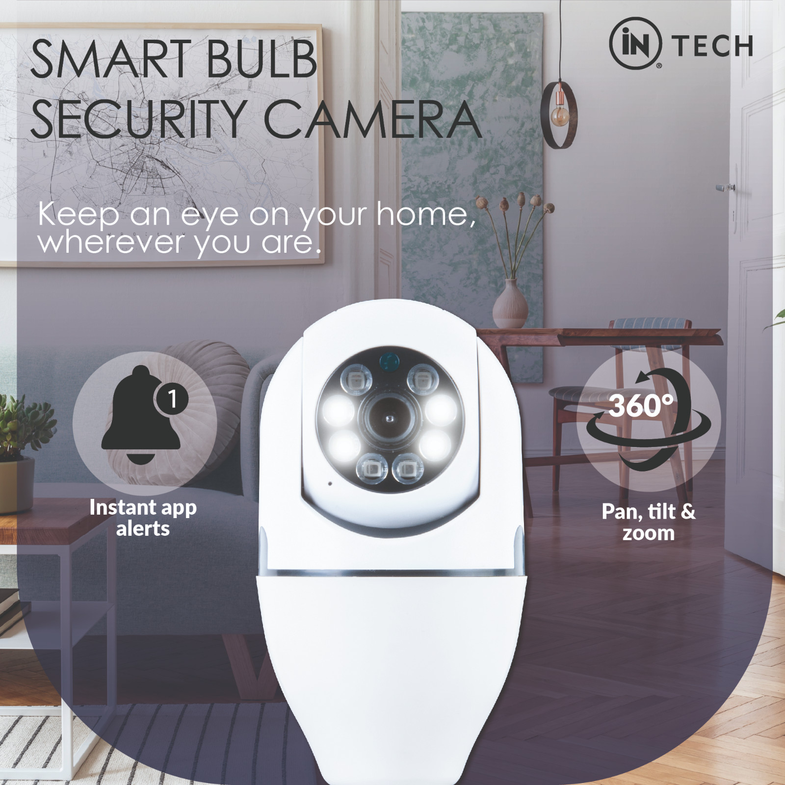 iN Wireless Home Security Camera Smart Bulb Security Camera Motion Detection