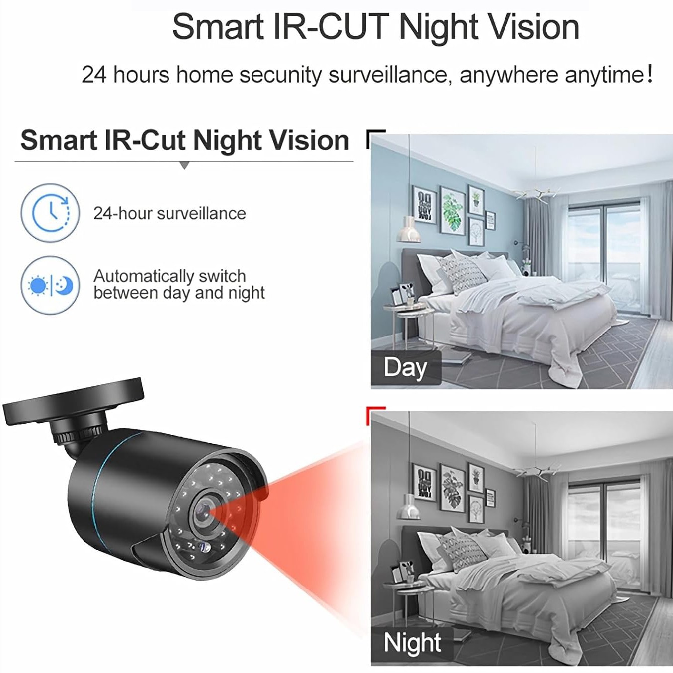 5MP HD Home Outdoor Security Camera CCTV System 4CH HMDI DVR IR with 500GB HDD