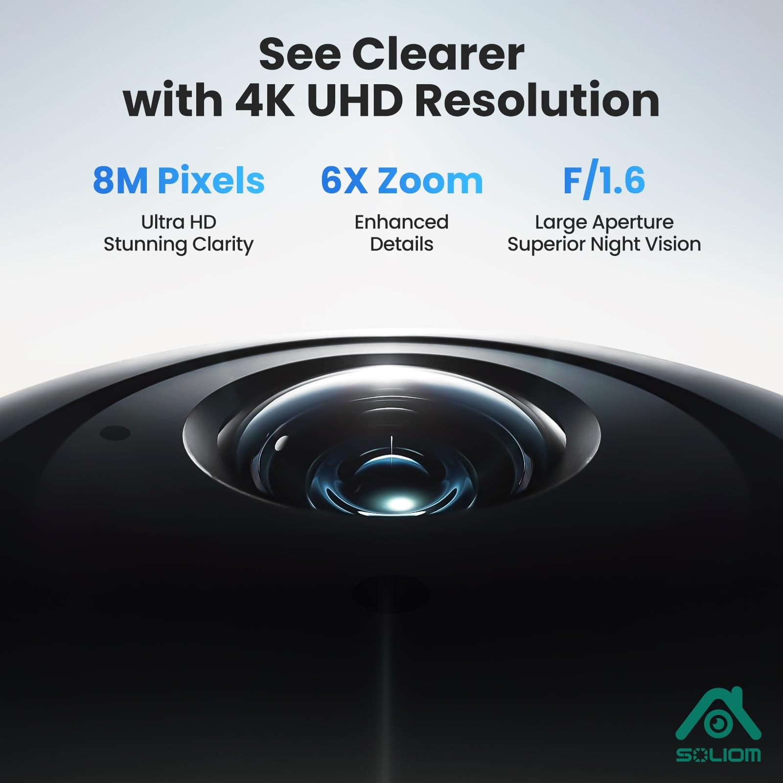 SOLIOM Security Cameras Wireless Outdoor,4K Ultra HD for Day 2-Cam-KIt, Black