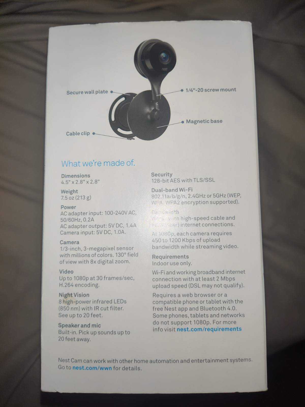 Google Nest Pro Indoor Security Camera (NC1103US) (A0005) Black