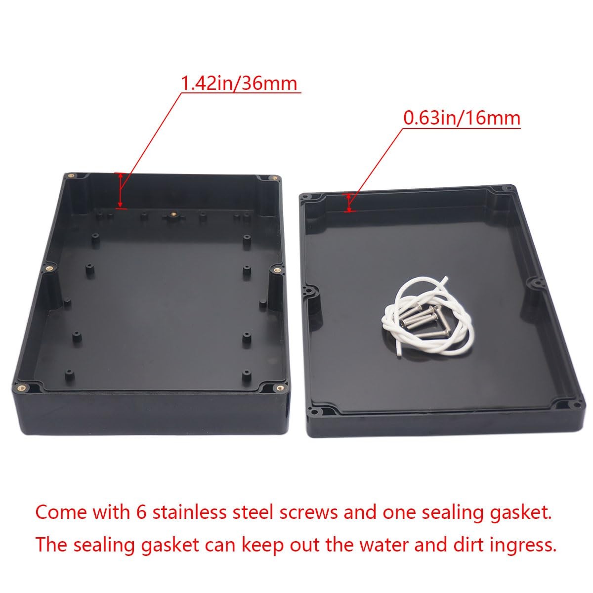 Otdorpatio Junction Box IP65 Waterproof ABS Plastic 10.35“x7.17”x2.36“, Black