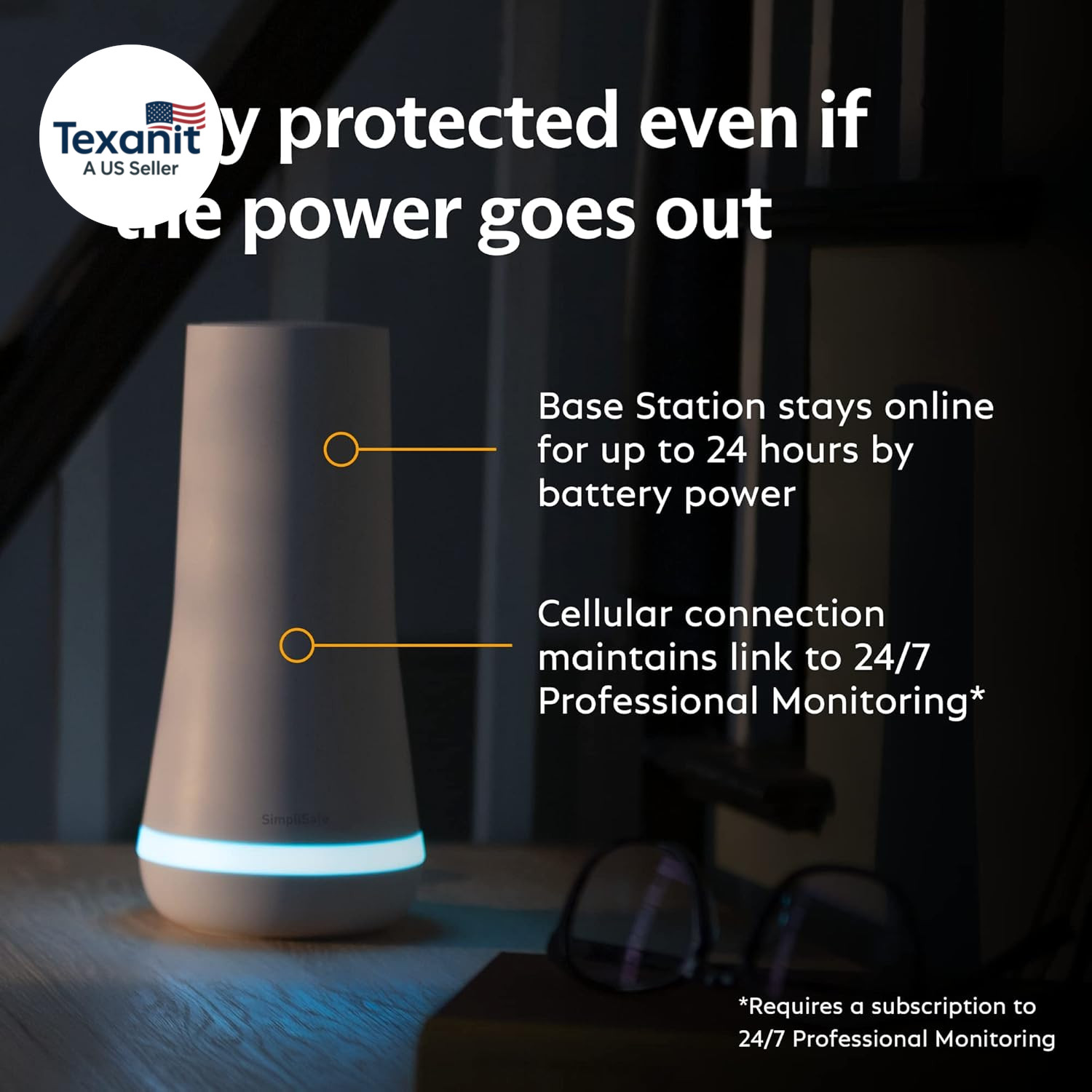 Simplisafe 12 Piece Wireless Home Security System W/Hd Camera – Optional 24/7 Pr
