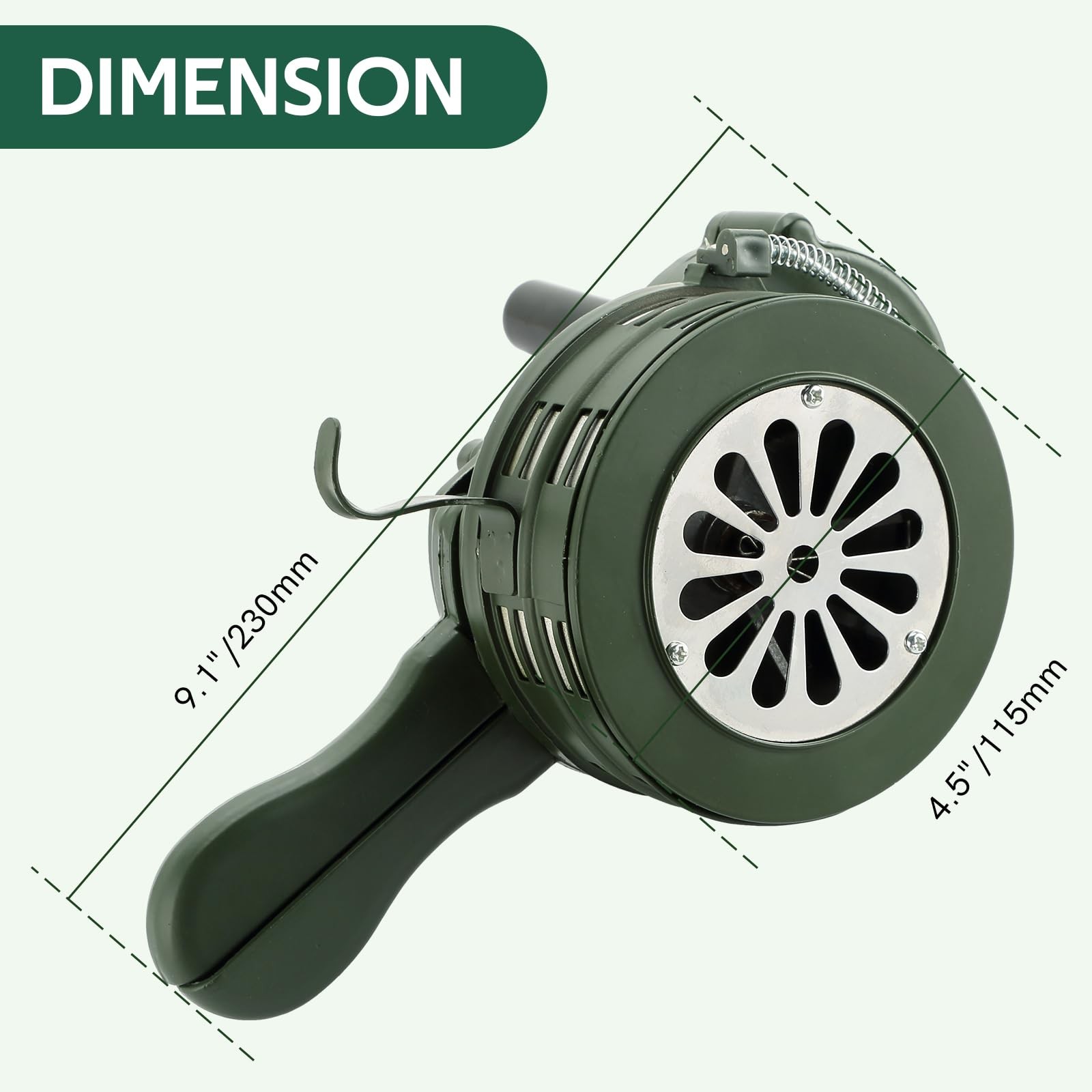 Handheld Air Raid Siren 110DB Loud Manual Hand Crank Emergency Alarm, Portable