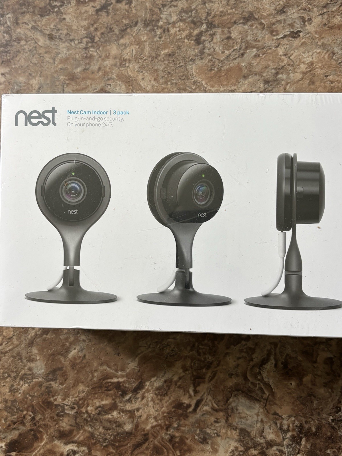 Google Nest Cam Indoor Smart Security Camera 3 Pack NC1104US NEW & Sealed