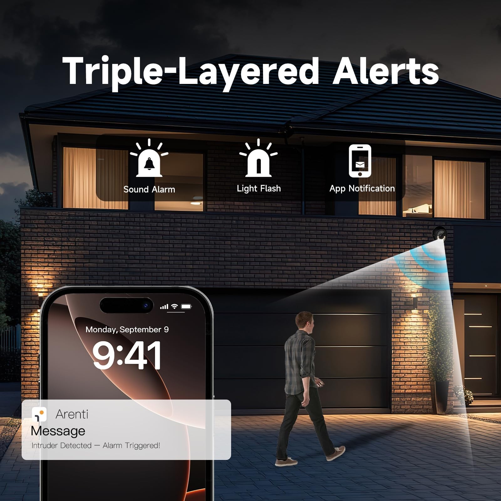 ARENTI PoE Security Camera System, 5MP Cameras Outdoor with H.265 8CH NVR, Audio