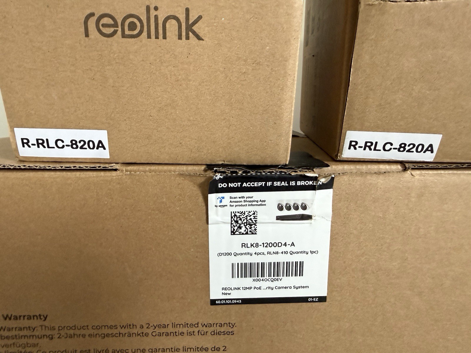 Reolink 12MP PoE Security System RLK8-1200D4-A + 2 RLC-820A Cams Read Descript