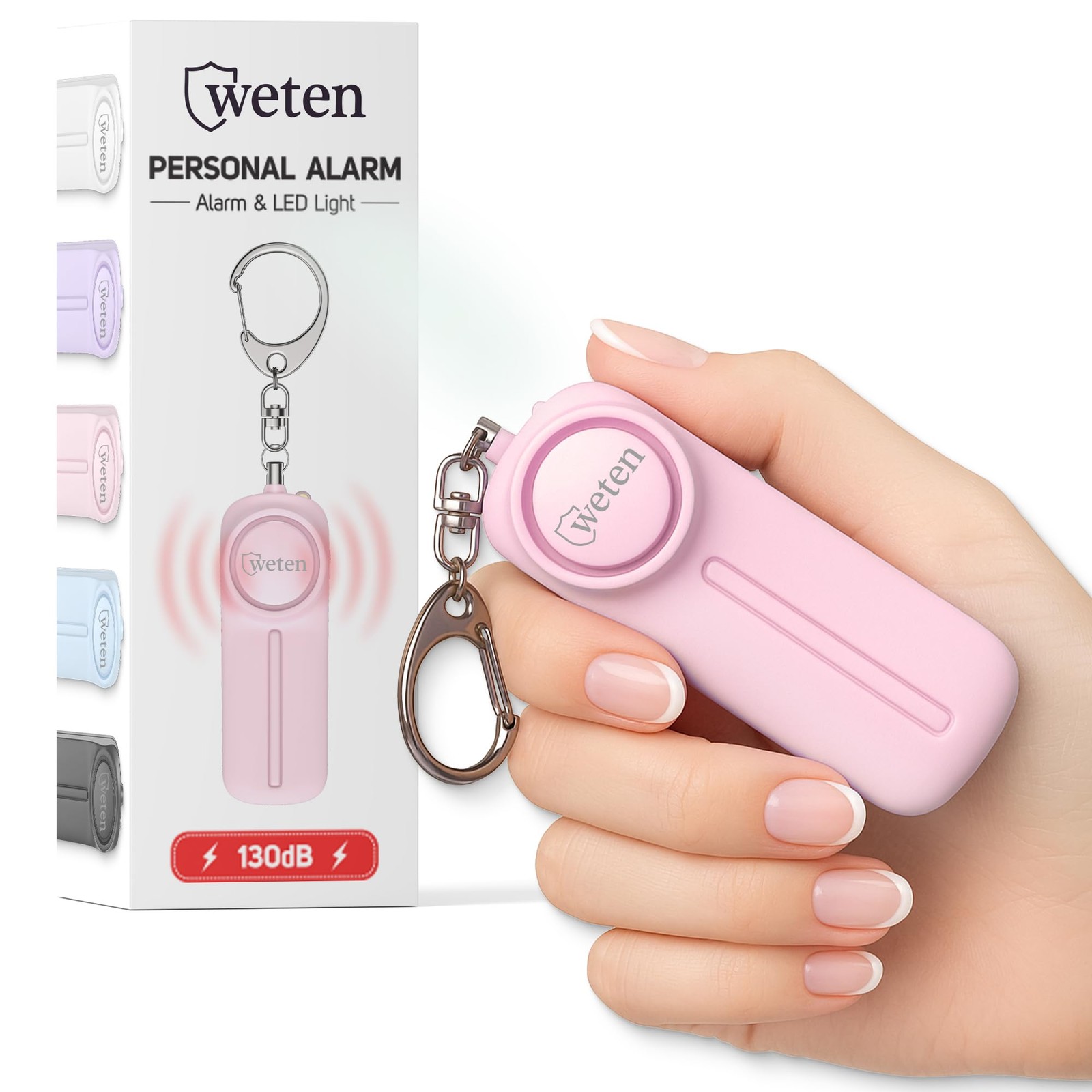 Personal Safety Alarm Keychain – 130dB Siren, LED Light, Panic Pin – Compact …