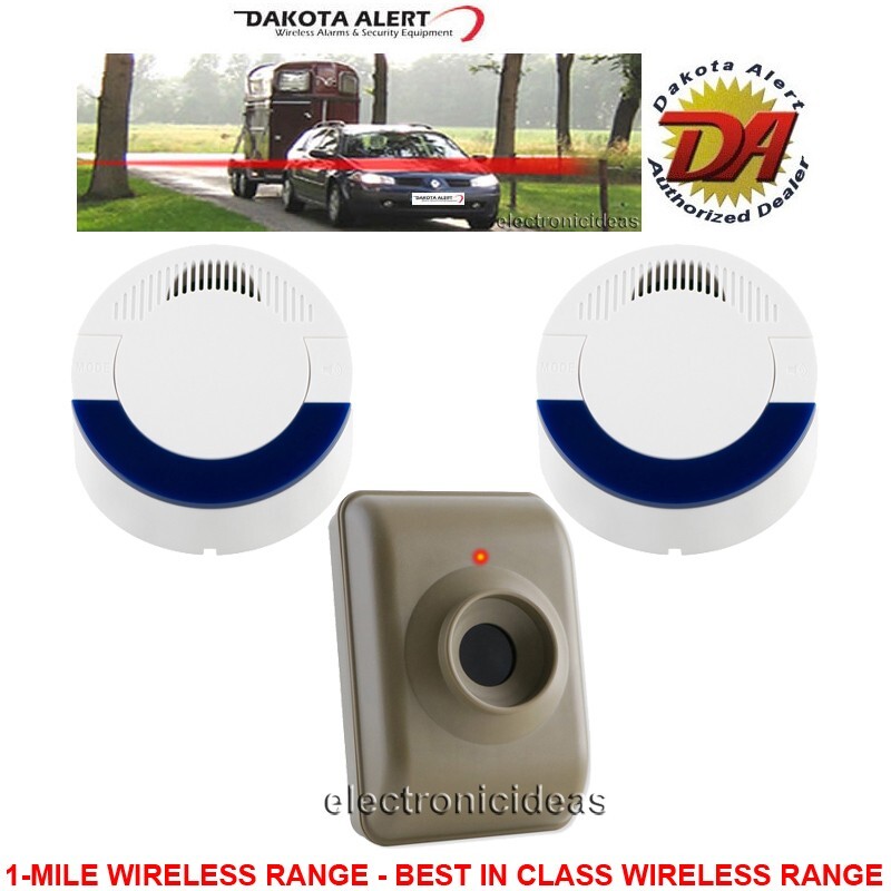 DAKOTA ALERT DCMA-4000 WIRELESS MOTION SENSOR DRIVEWAY SECURITY ALARM 2 RECEIVER