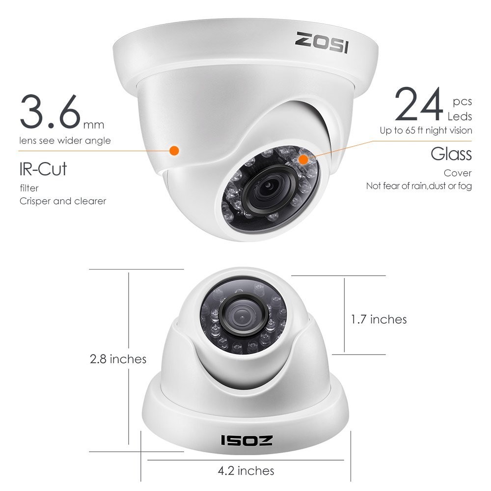 8CAM Security Camera System 720P Wired DVR Kit HD CCTV Outdoor/Indoor