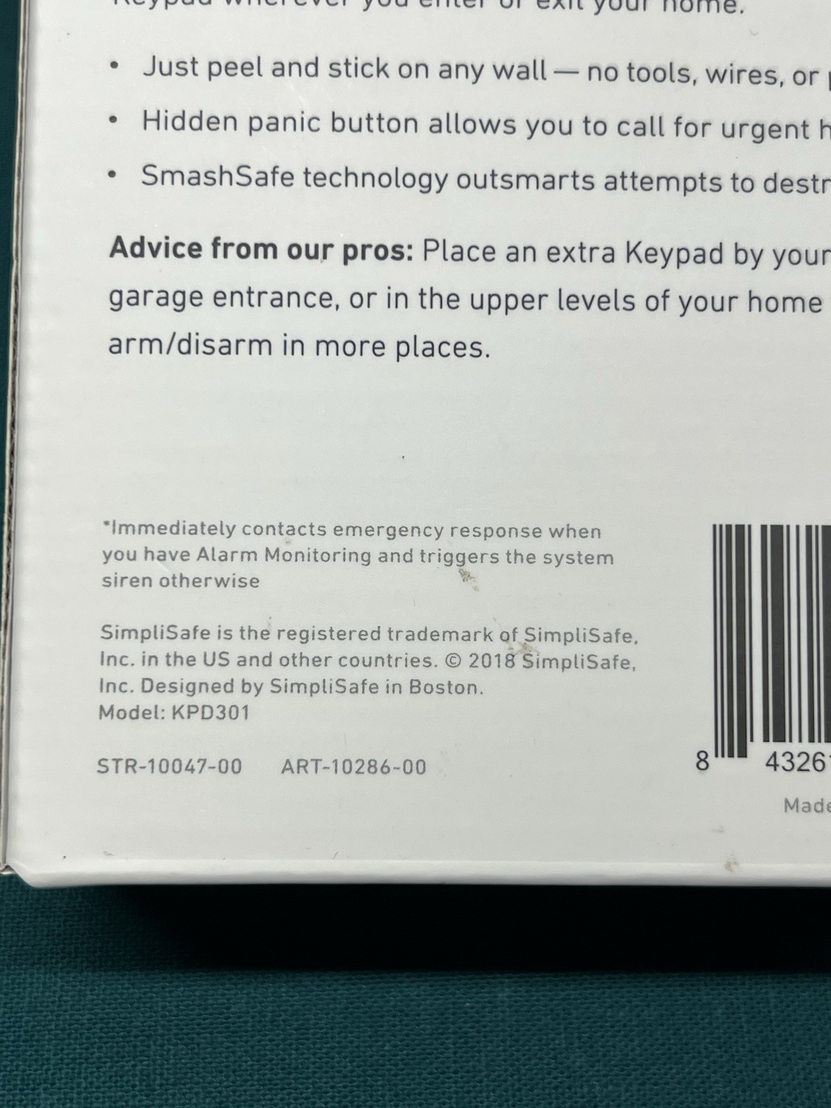 NEW SimpliSafe Extra Keypad Model KPD301 / KP3W For Security Alarm System (5M)