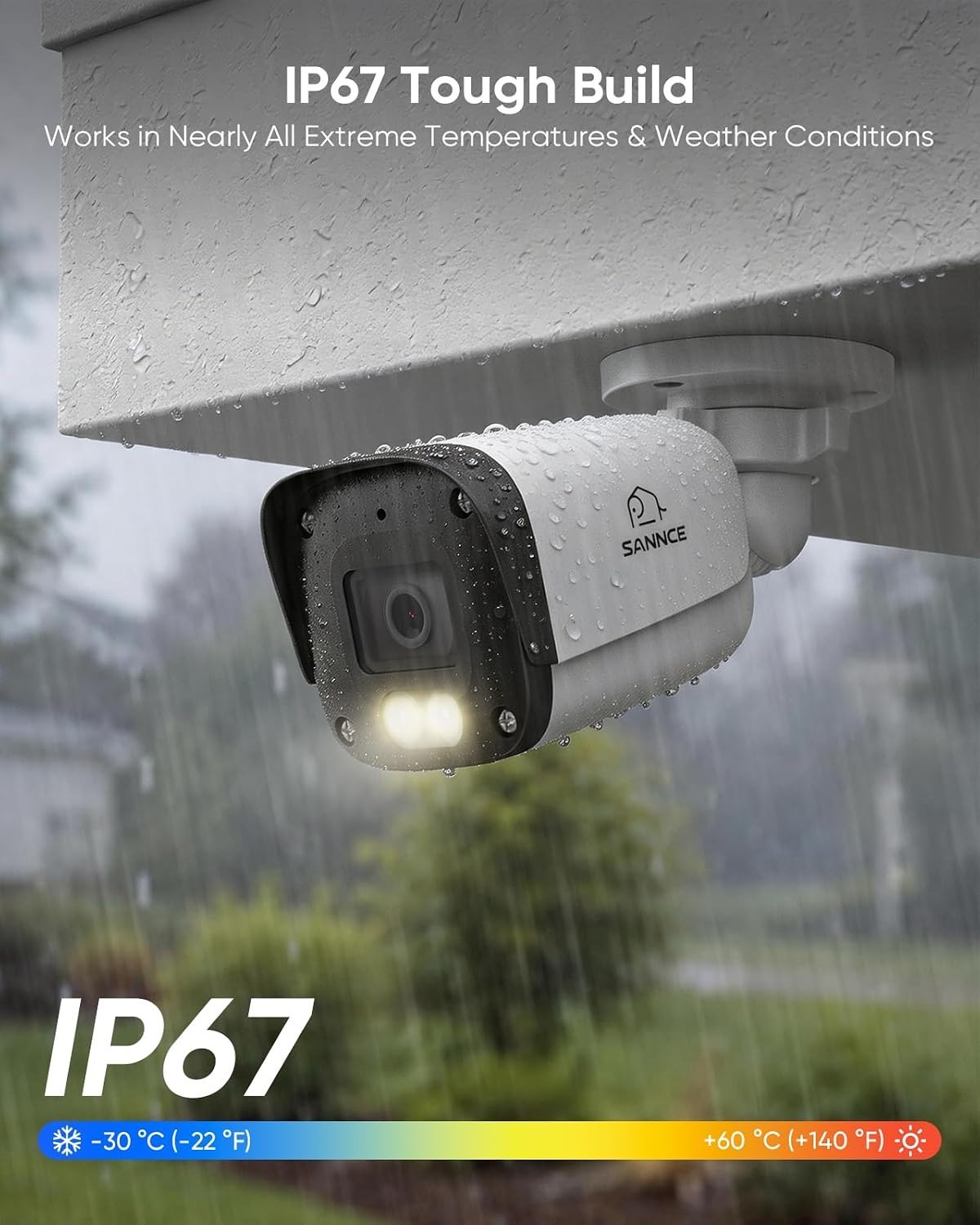 SANNCE 4K PoE Security Camera – AI Detection, Color & IR Night Vision (2 Pack)